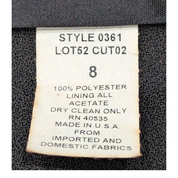 SuitsMe Petites Black & White  Blazer Size 8  Structured Vintage NWT Made in USA - Picture 6 of 6